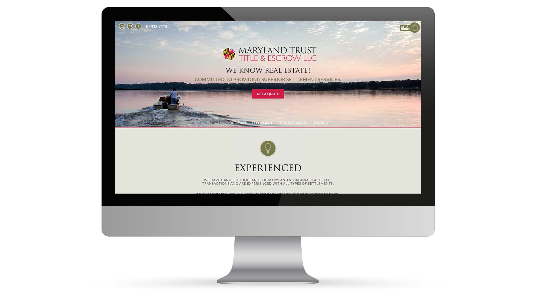 Maryland Trust & Title Website Portfolio.